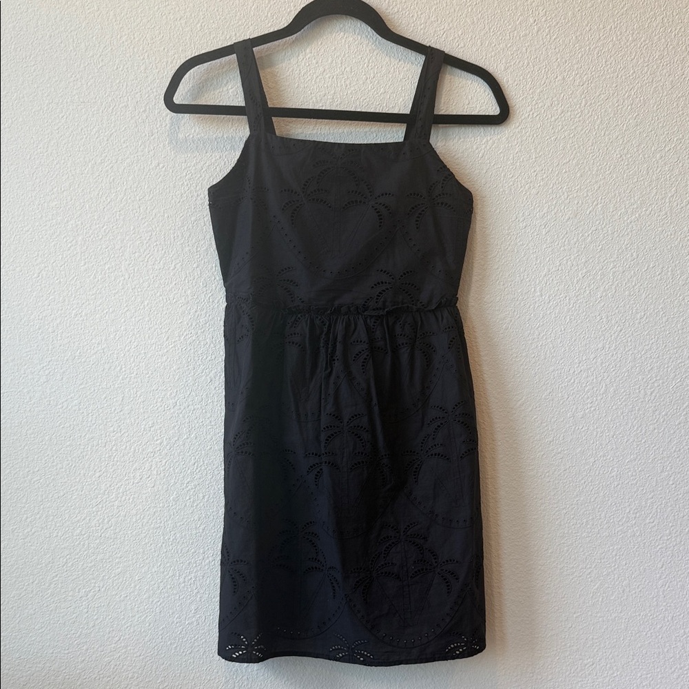 Charming Black Eyelet Kids Dress with smocked back